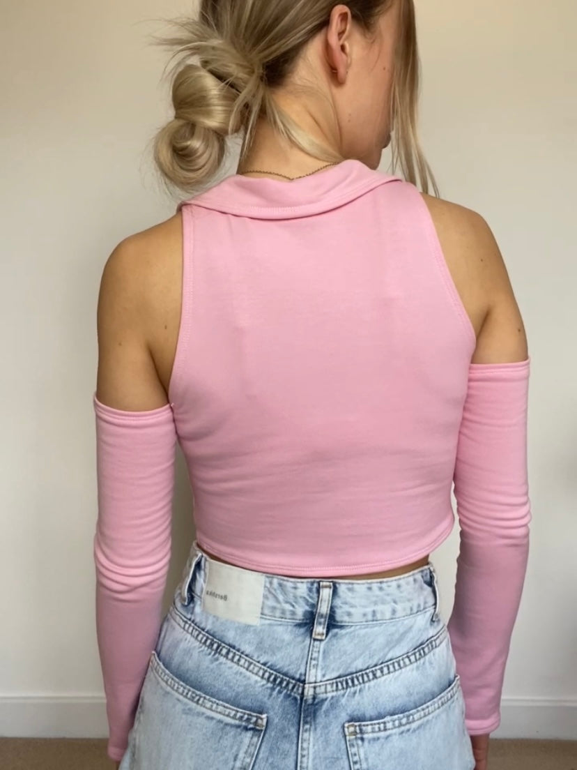 Jessica Crop Top with Sleeves